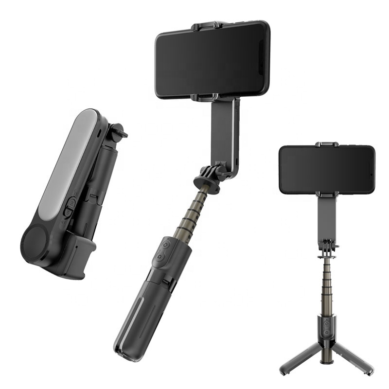 New Gimbal Stabilizer Tripod With Led Light 3 Axis 360 Rotation Selfie Stick Foldable Flexible Portable Selfie Stick Smart