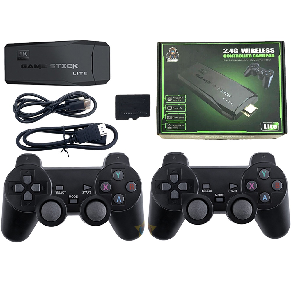 Оптовая продажа, Игровая приставка 4k Hd Tv, видеоигра Dongle Ps1, эмуляторы, двойной 2,4g беспроводной геймпад, контроллер, 3d игровая консоль