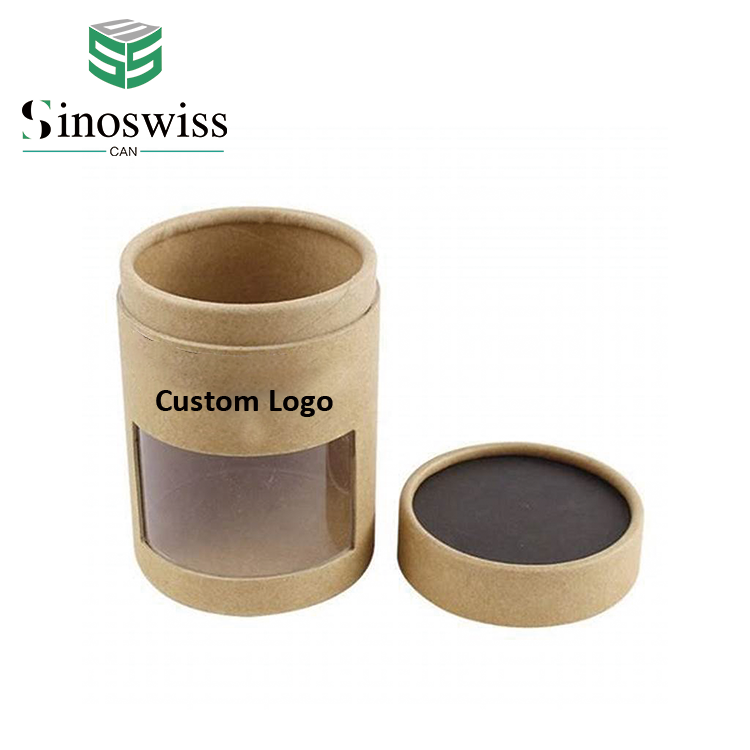 Wheat Oat Noodle Breakfast Cereals Cylinder Cardboard Box Kraft Paper Box Food Grade Paper Tube With Window