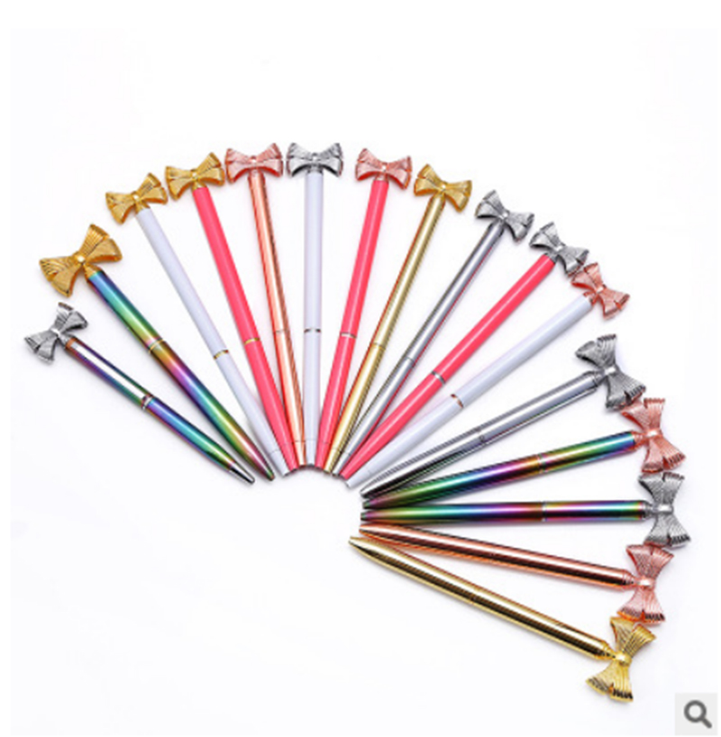Hot sales new bowknot Metal ballpoint pens ,Multicolor fashion advertising promotion pens