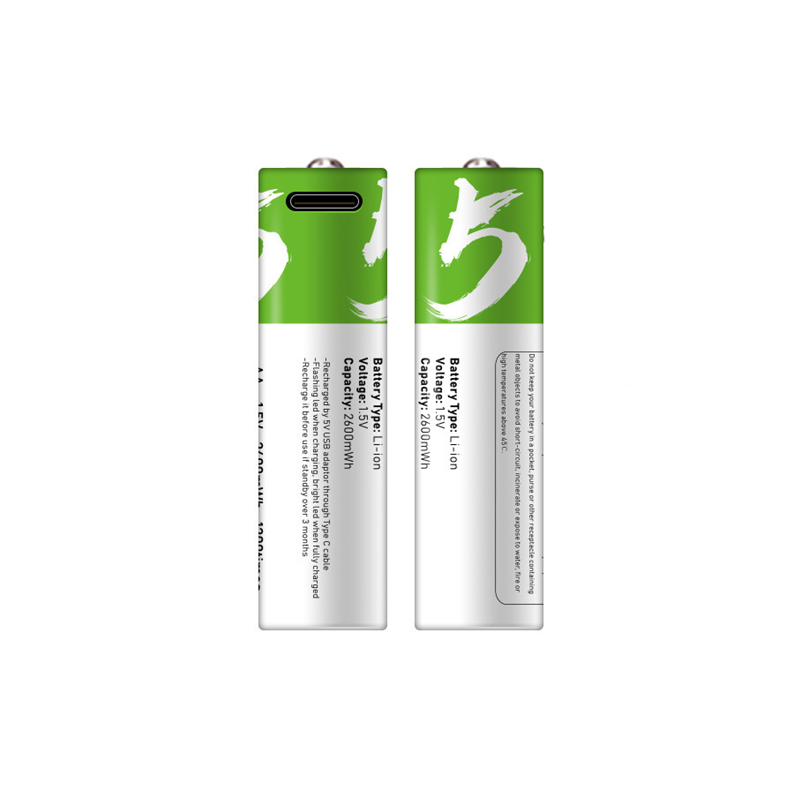 Fast Charge Type C Direct charging 1.5v AA 2600mWh batter than other batteries