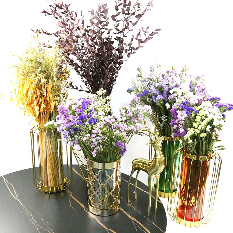 Fancy Cheap Luxury Home Decorative Valentine's Day Gift Craft Metal Iron Dry Flower Tabletop Vase