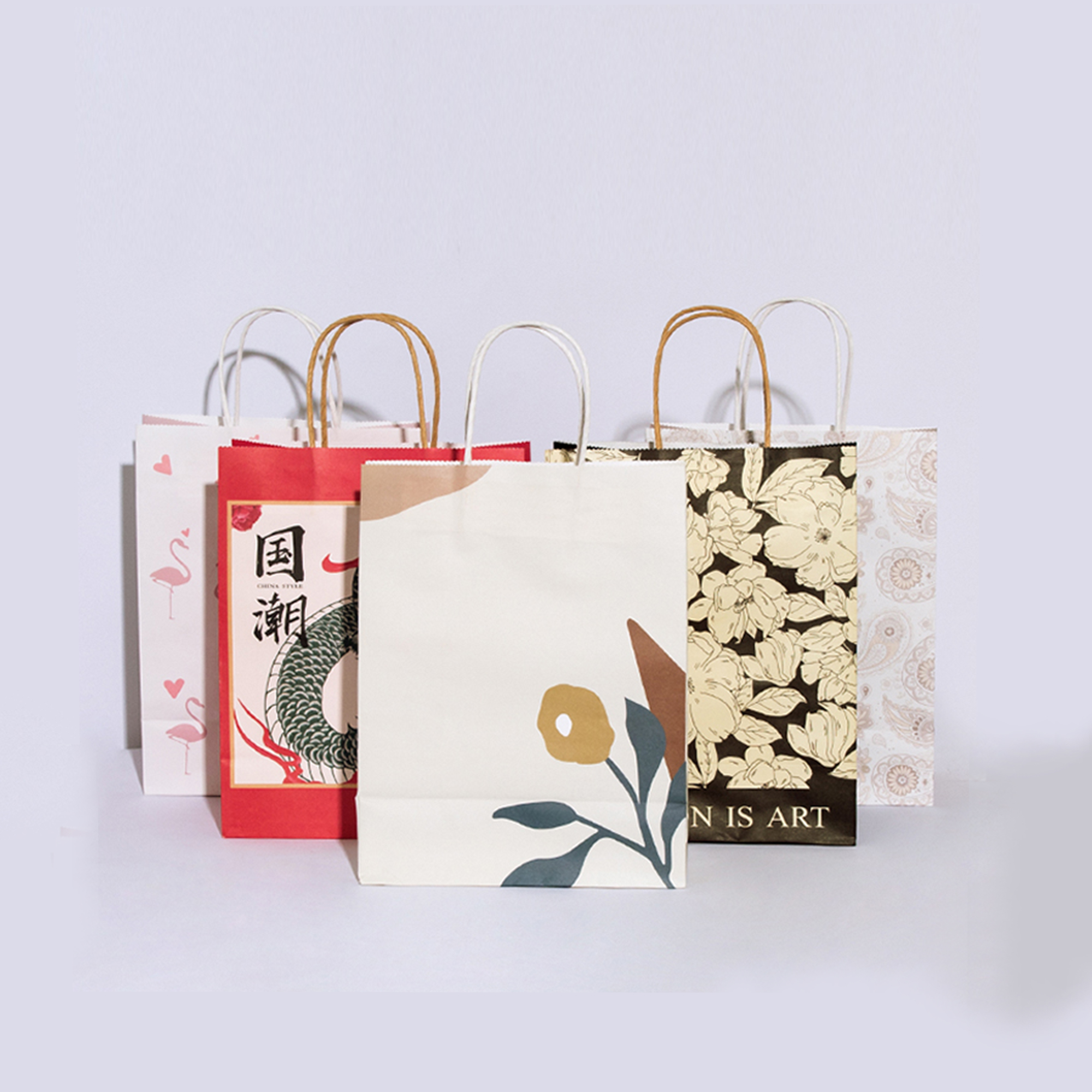 Quality Chinese Cheap Products Shopping Bag Brown White Kraft Paper Hand Bag with Your Own Logo Custom Printing