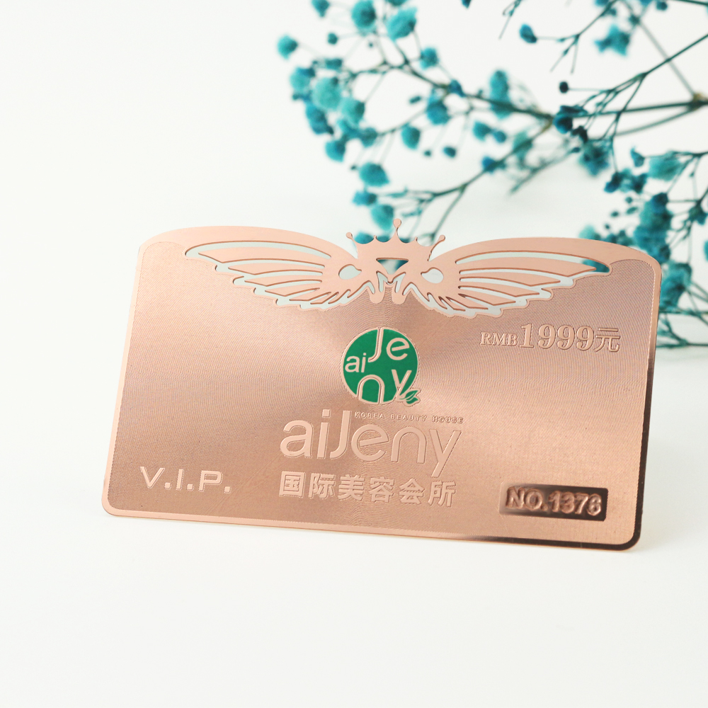 Custom vip card rose gold metal business cards