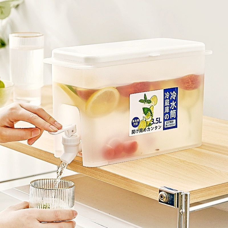 2021 Chinese Household 3.5L Fruit Teapot Large Capacity Cold Water Pot Bottle with Tap Plastic Cheap Kettle