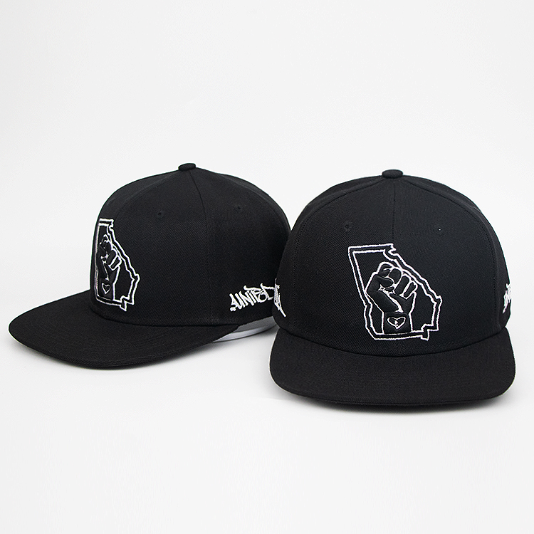 Пользовательские черный коричневый 5 панель snapback черный и белый