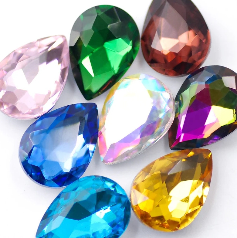 Wholesale High Quality 10*14mm Waterdrop Bulk Crystal Stone Beads for Garment Diy Accessories