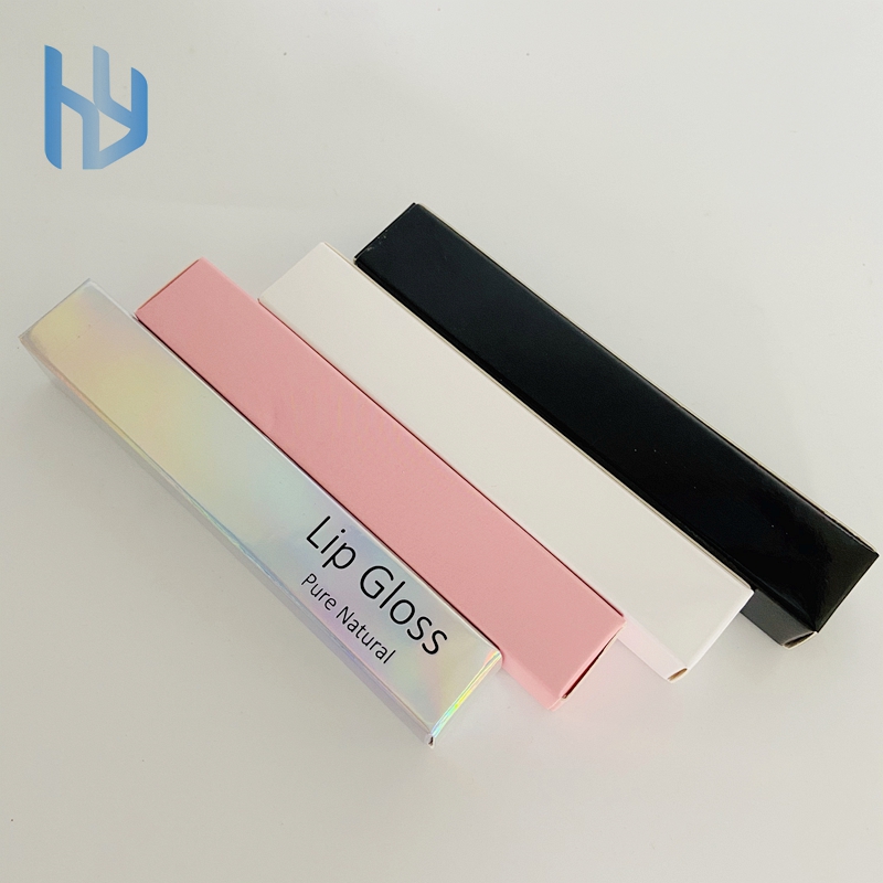 In Stock Pink Holographic Packaging Box Custom Cosmetic Lipstick Lip gloss Packaging Box