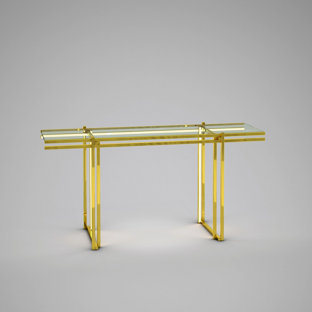 Living room furniture modern furniture luxury entrance corner diamond mirrored LED decor console table