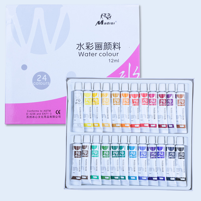 MADISI 24COLORS watercolor paint set nordic style whale canvas painting watercolor sea an