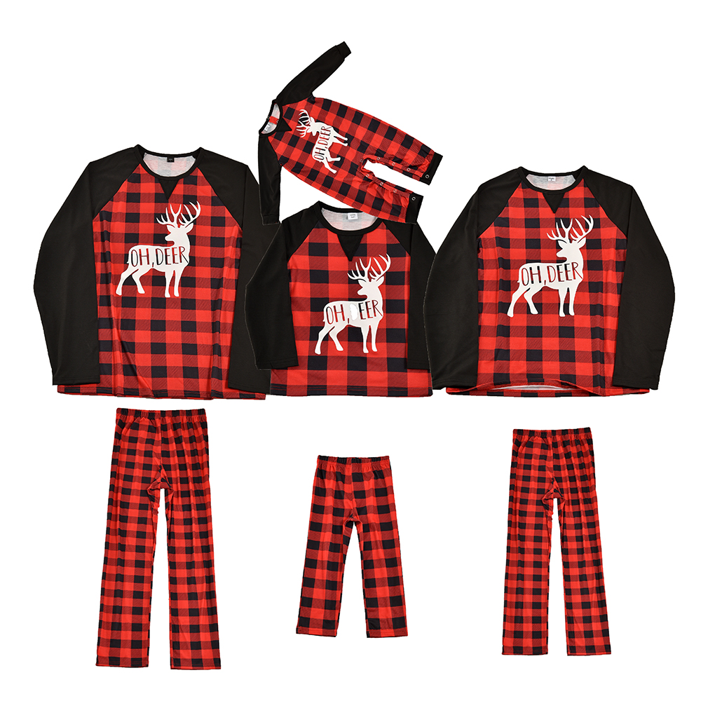 christmas pyjamas family cute sweater women loungewear kids christmas outfits 100% cotton christmas pijamas for family