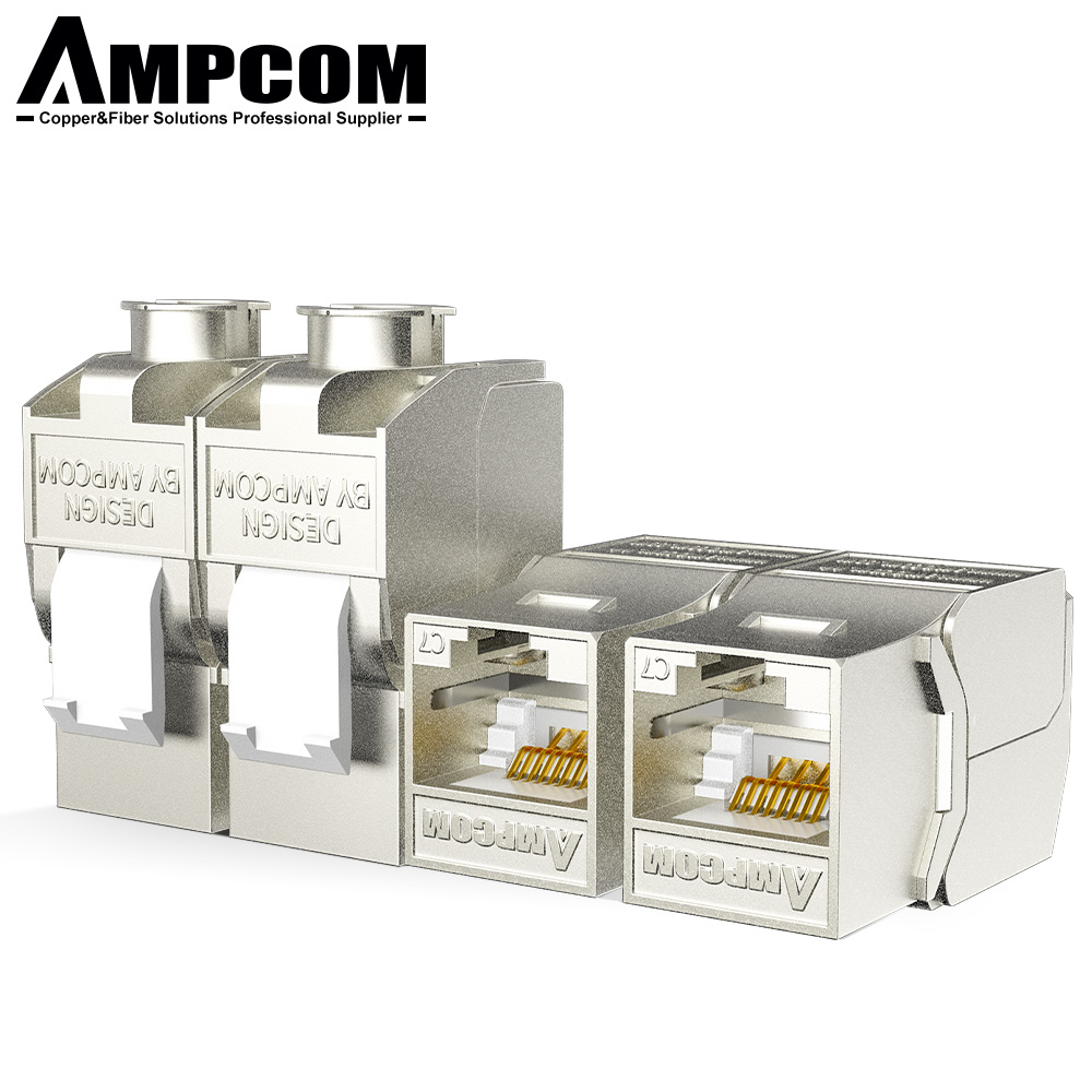 AMPCOM CAT7 Keystone Jack Keystone modular Zinc Alloy with Brass Material Super Quality for blank patch panel