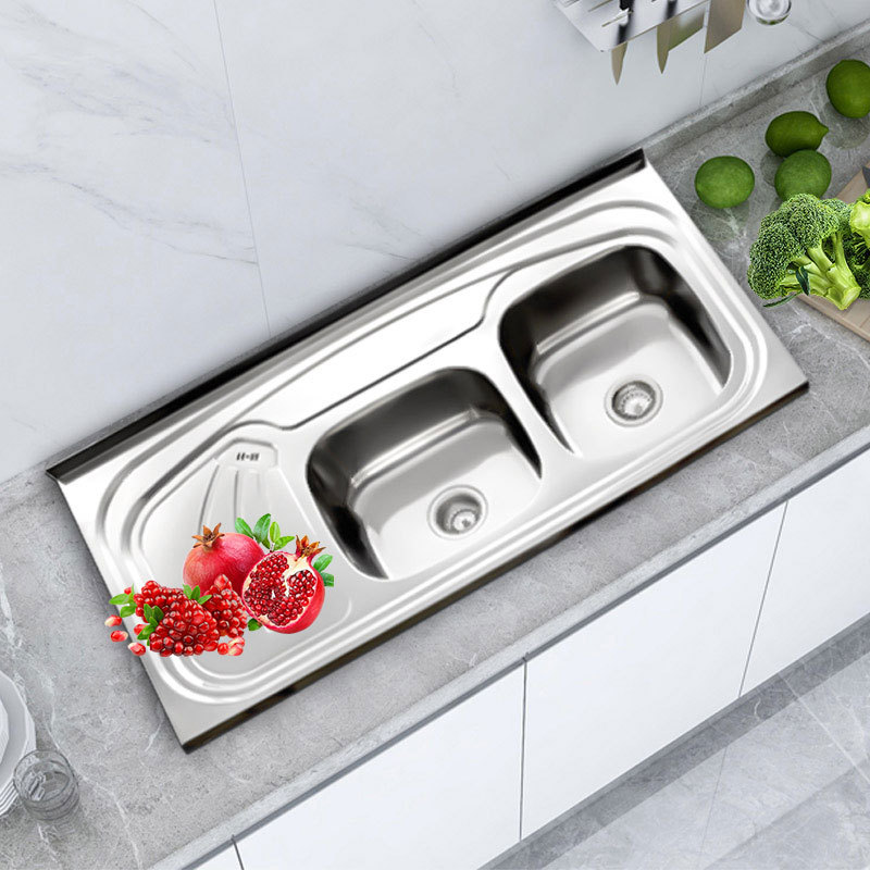 Factory price all in one kitchen sinks double bowl round basin sink