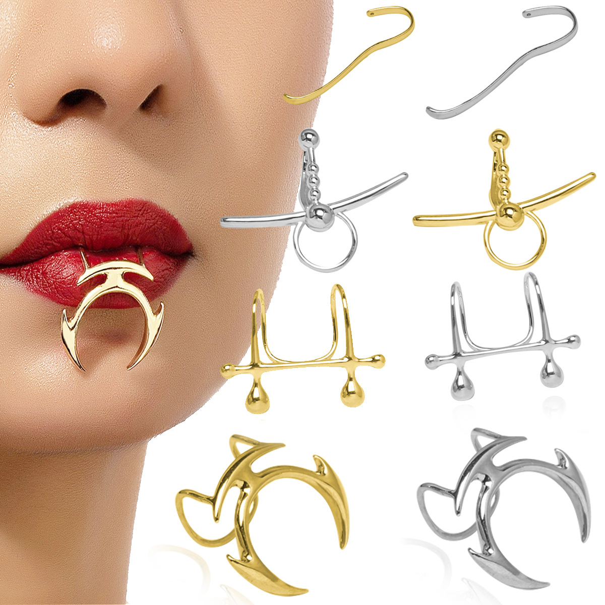 CLBX Mechanical style copper material lip clip sexy lips fashion accessories trendy dressing lip accessories