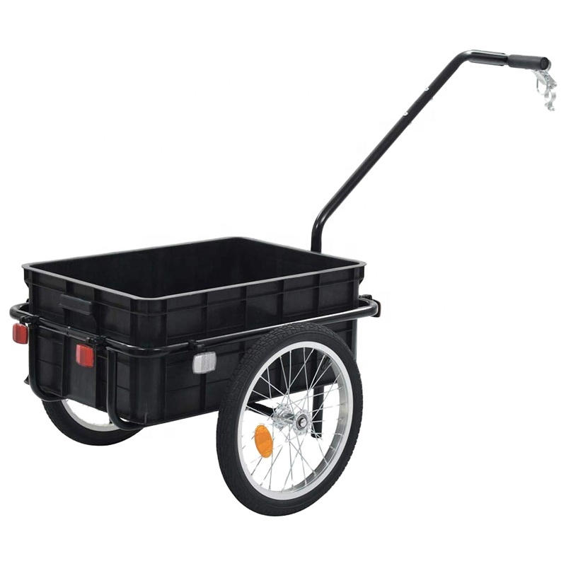 Bicycle Cargo Trailer, 70L Outdoor Foldable Cargo Trailer Bike Trolley Cart Storage Handle Luggage Carrier