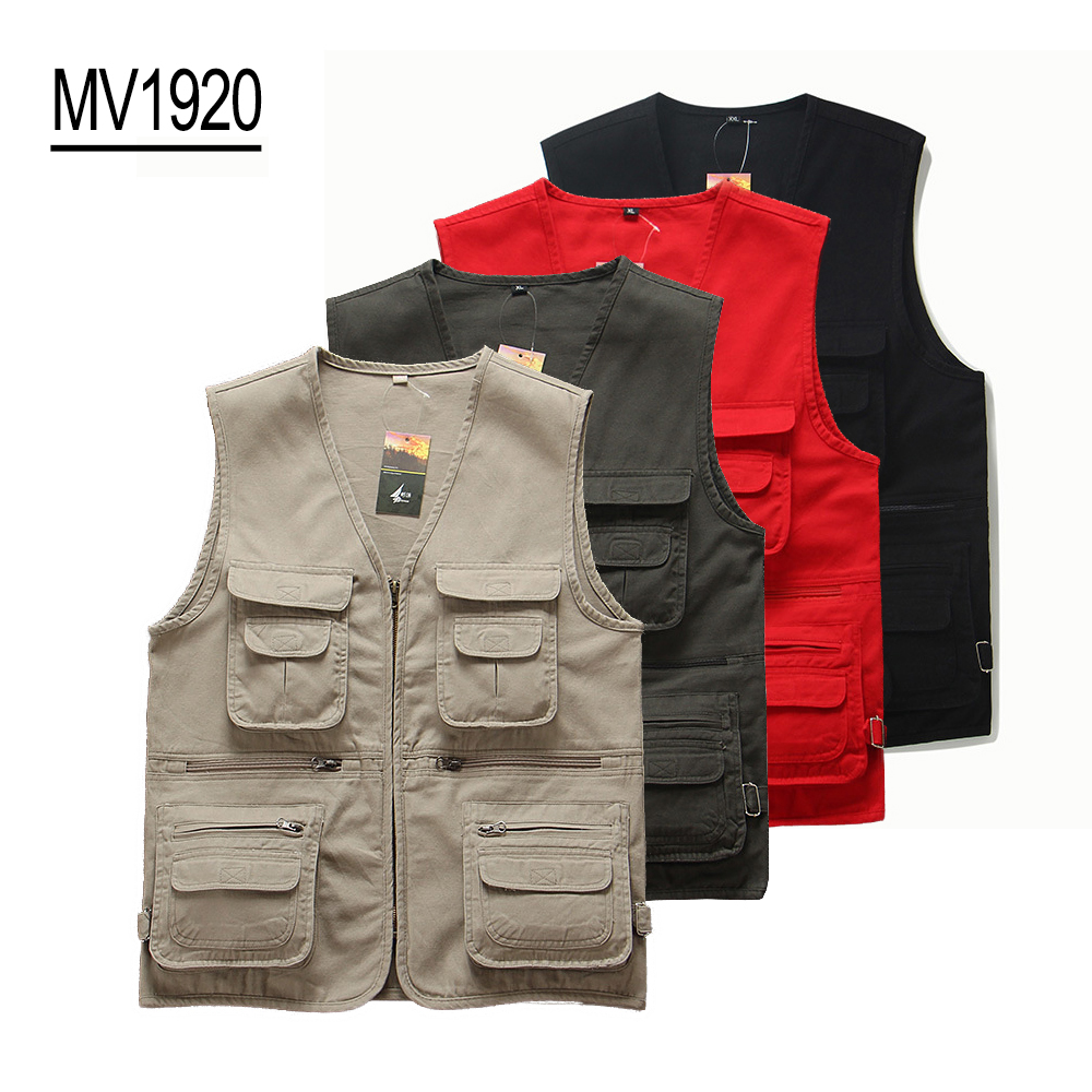 Men's multi pockets Cargo vest for climbing shooting photography Hooking fisherman Journalist Fishing Vest Waistcoat