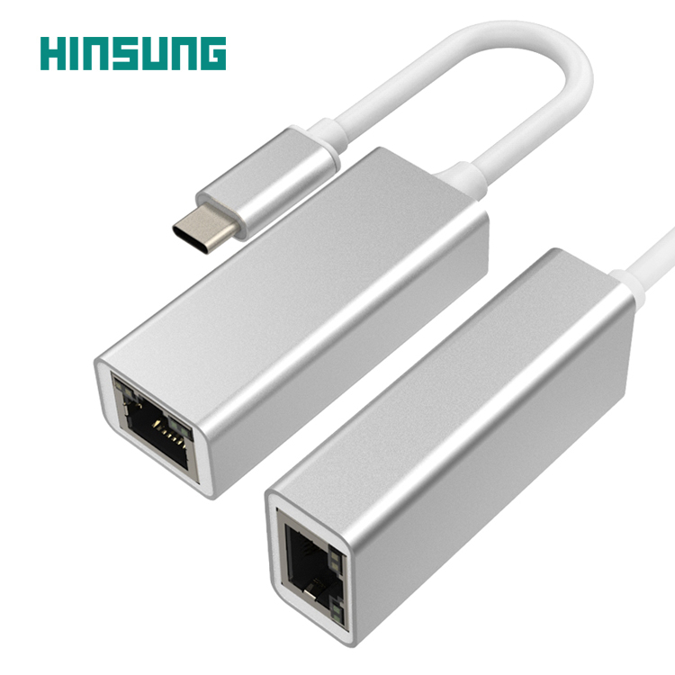 Адаптер-переходник с USB 3,1 типа C на RJ45 Ethernet в алюминиевом корпусе