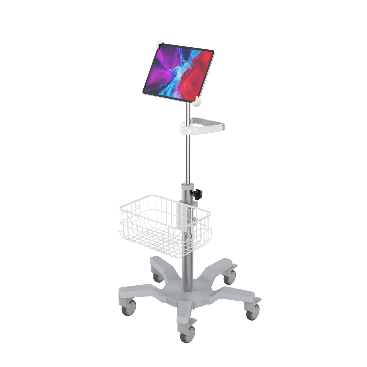 Pad trolley with lock/ipad adjustable roll stand/teach trolley
