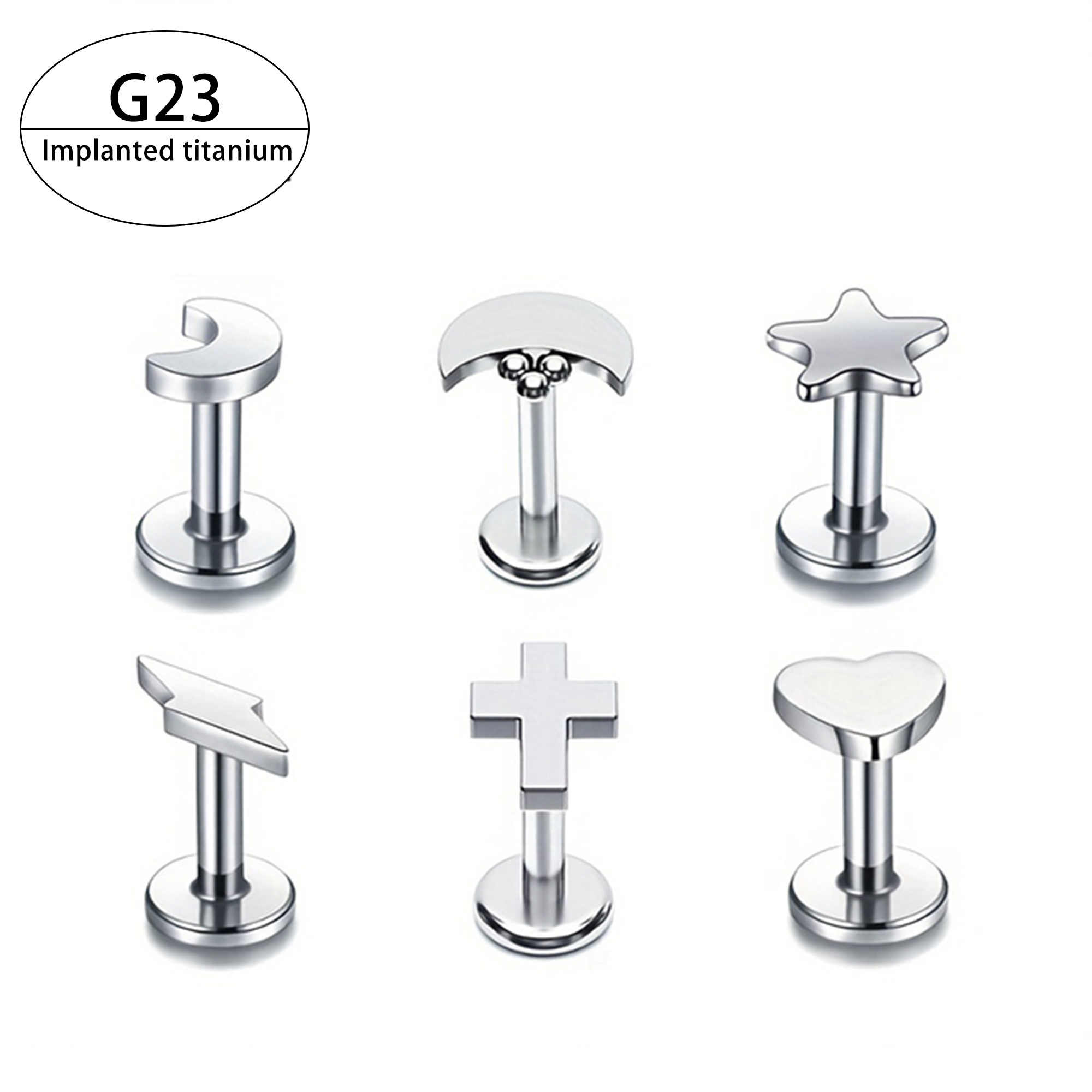 G23 Implanted Titanium Minimalist Stud Earrings Unisex Piercing Earring Stud Woman Back Piercing Jewelry Helix Earring Stud