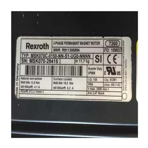 Rexroth MSK070C-0150-NN-S1-UG0-NNNN постоянного магнита мотор сервопривода