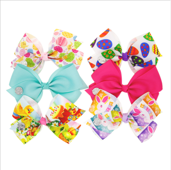 Alligator clip Grosgrain Ribbon Hair Bows Girls Hair Accessories for Easter
