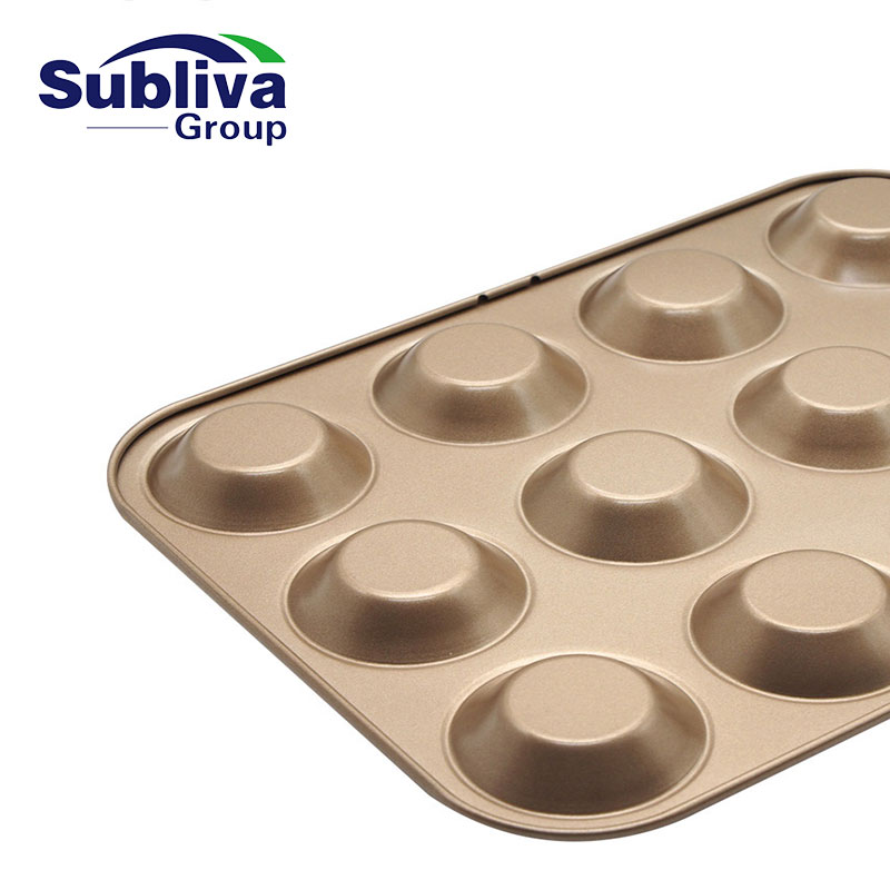 Carbon Steel Non-Stick Bun Tray 12 Cup