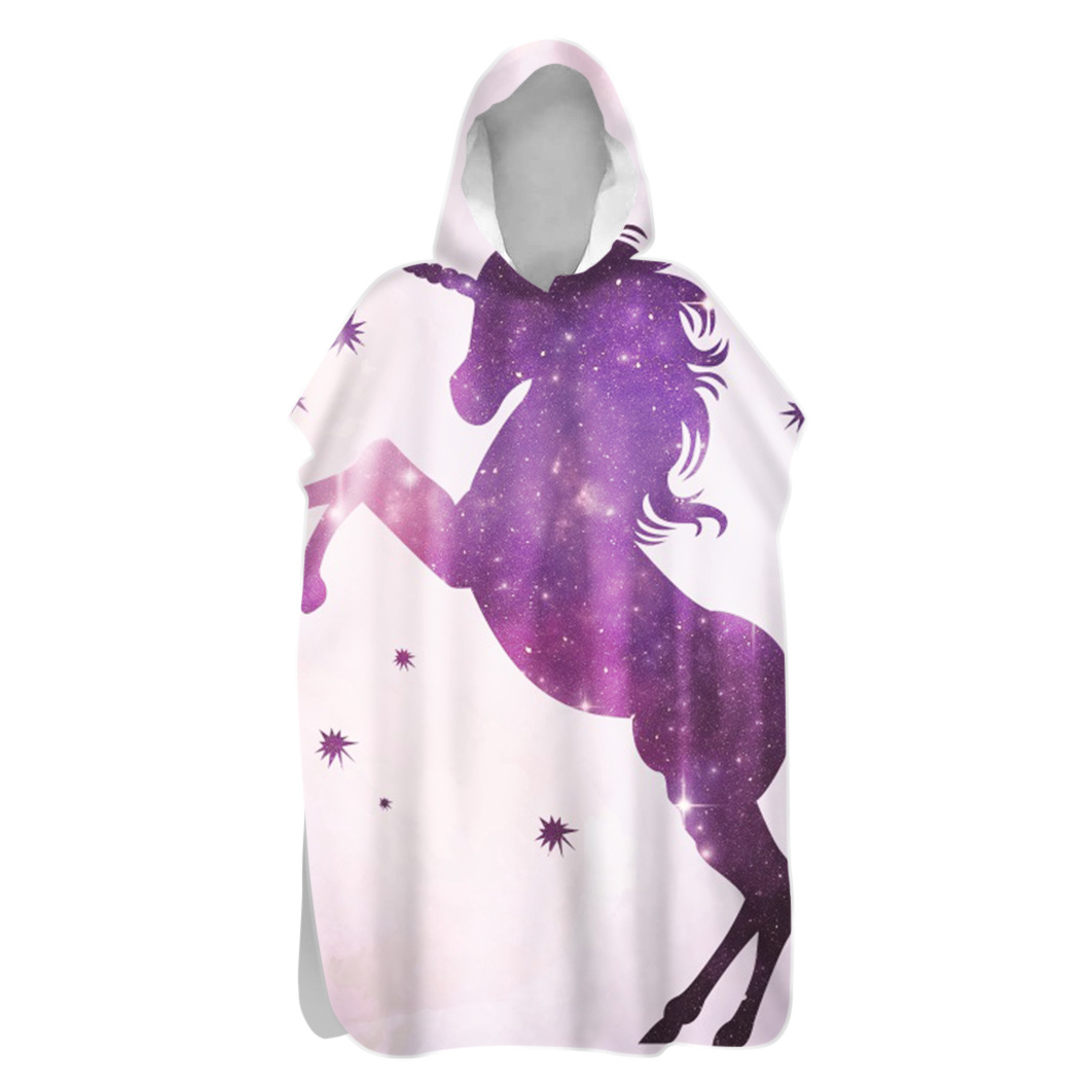 Genuine Letter Patch Embroidery Hoody Hoodie Beach Cow Bath Towel Poncho