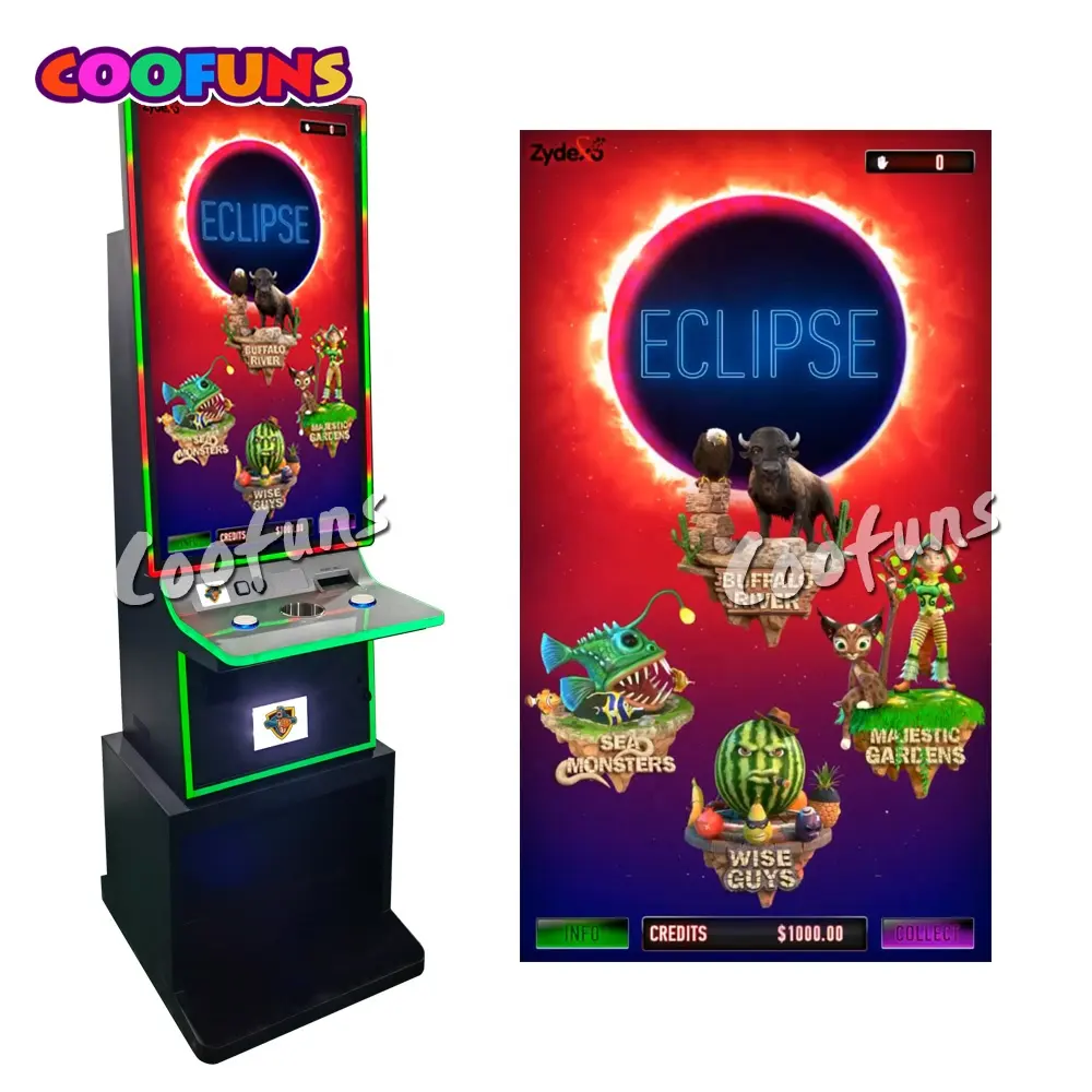 COOFUNS Newest Nudge/Skill Games 4 IN 1 Eclipse by Zydexo Vertical Games 43'' Skill Gaming Machine for Sale