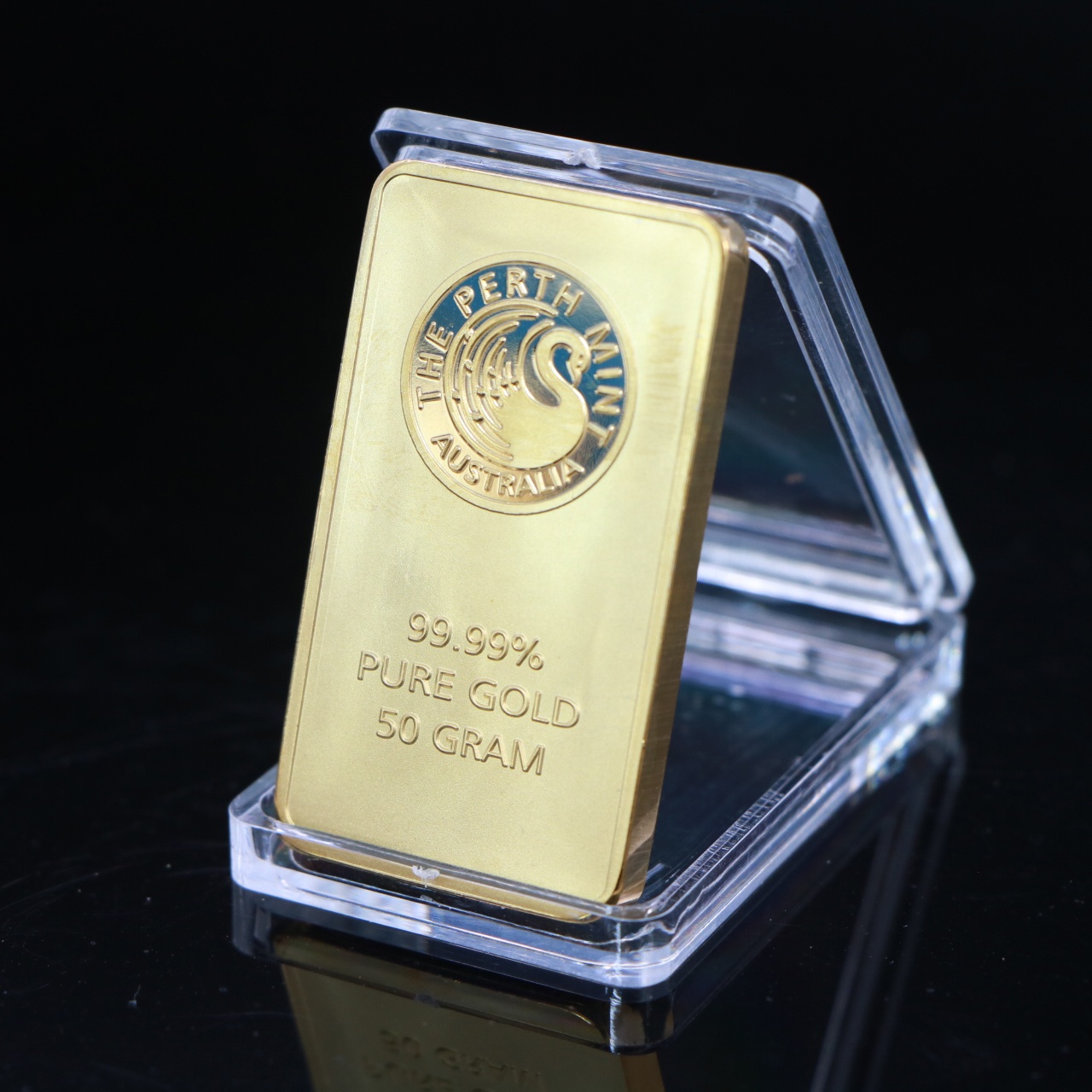 50g Gold Plated Perth Mint Australia Bullion Bar Brass Plated Gold Bar
