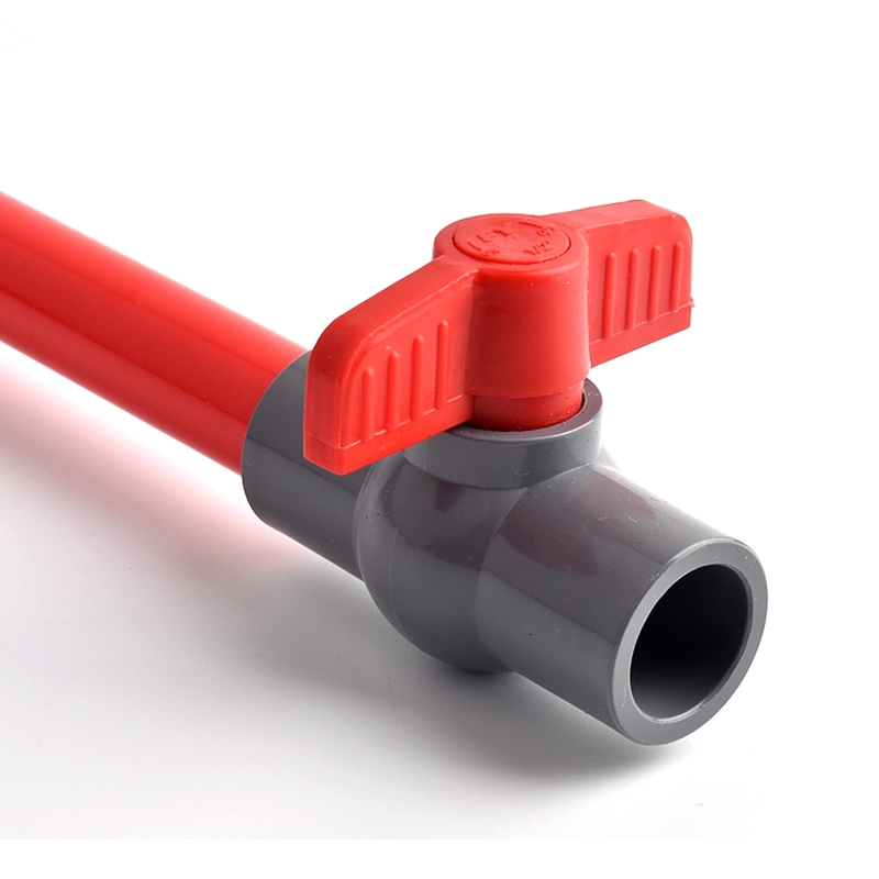High Quality With Nice Price1 1/2" 1.5" PVC Red Handle Compact plastic PVC Ball Valve price