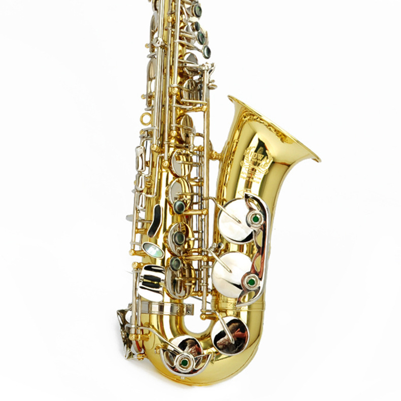 Gold Lacquer Brass Alto Instrument Accessories Professional Eb OEM China Sax Saxophone Alto