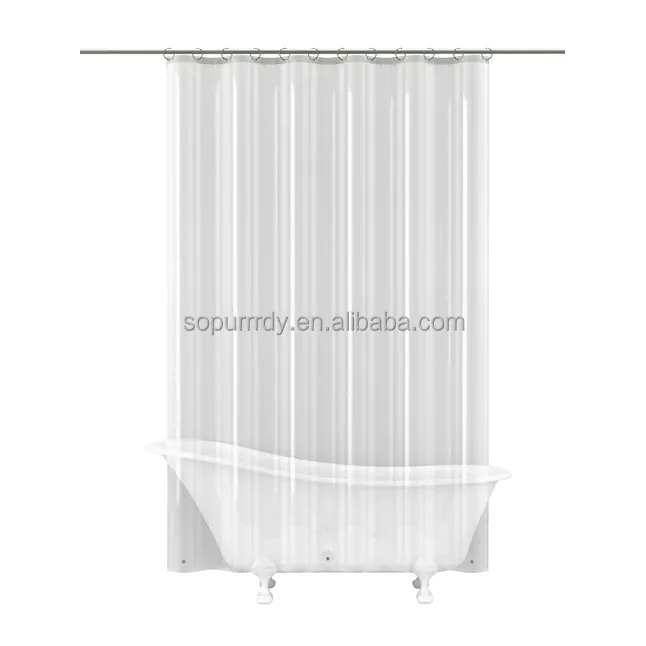 Wholesale Custom PEVA Shower Curtain Set Bathroom Heavy Duty Waterproof Liner Anti-Microbial Mildew Resistant Shower Curtain