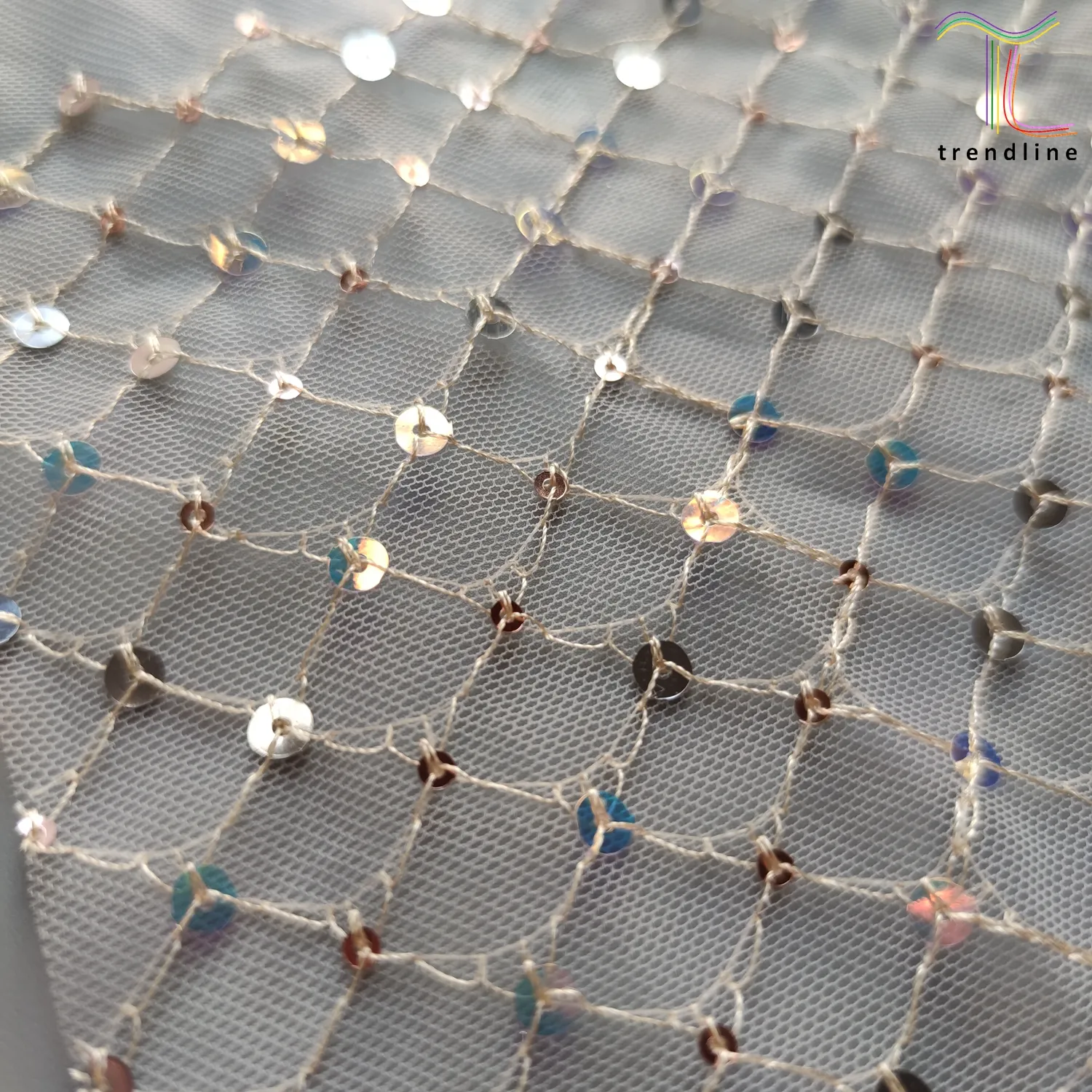 Fishnet Sequin Embroidery Tulle Mesh Fabric