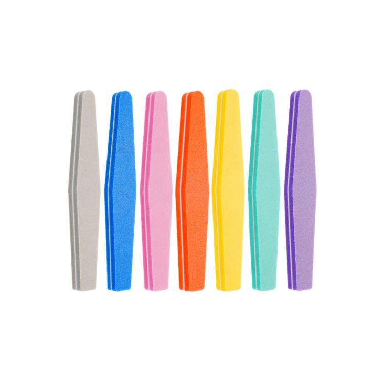 2021 New Style Professional Oem Customised Printed double side Diamond shape Buffer eco Sponge Nail File bulk