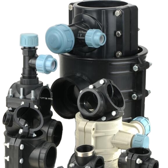 Зажимное седло HDPE PP, компрессионные фитинги для труб из ПВХ и ПП, Резьба BSP, 10 бар с армирующим кольцом или без, ISO14236