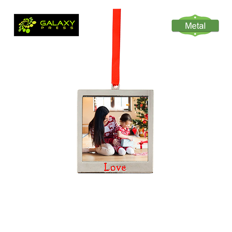 New Arrival 2021 Xmas Sublimation Blanks Rectangular/Square Hanging Ornament Metal Pendants