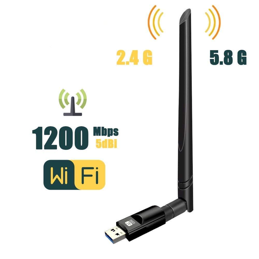 USB Wifi антенна адаптер 1200 Мбит/с USB Wifi адаптер приемник двухдиапазонный 2,4G/5G AC1200M Wi-Fi донгл сетевая LAN Карта
