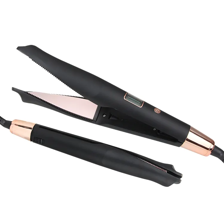 High quality professional twisted flat iron 2 in 1 hair straightener LCD curling iron beauty styling automatic curling iron