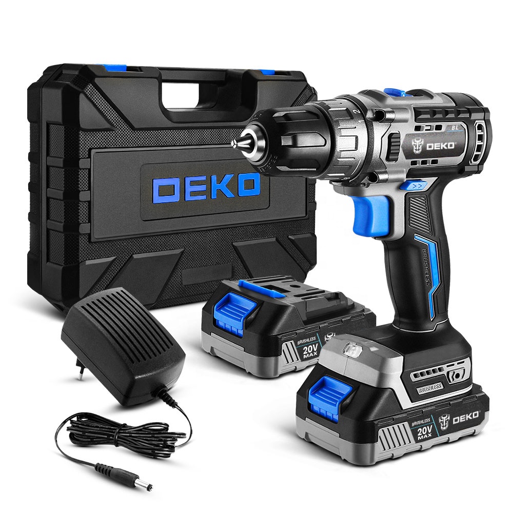 DEKO DKBL20DU3-S3 20 с бесщеточным двигателем автономная комбинированная электродрель 1500mAh аккумуляторная отвертка 18 + 1 крутящий момент Электрическая дрель