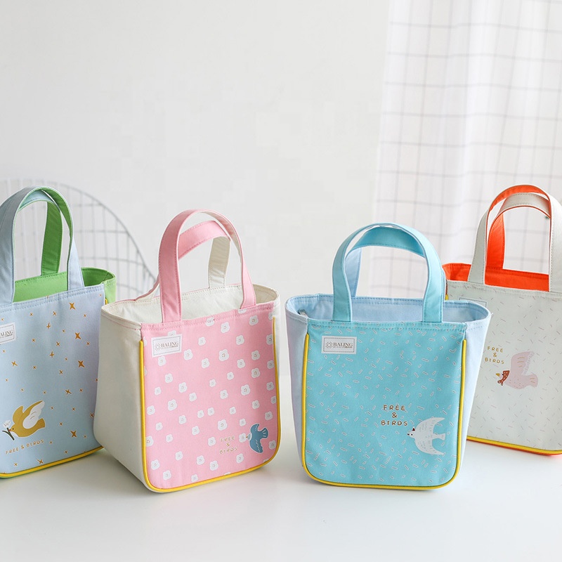 Wholesale Custom Logo Unicorn Cartoon 600D Polyester Tote Cooler Lunch Bag Insulated for School Kids