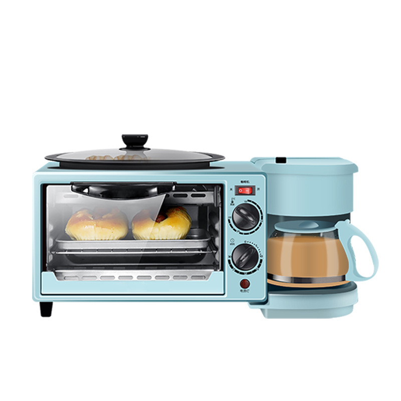 Kitchen Utensils 3-In-1 Multifunction Breakfast Machine Station Maker Center Retro Family Electric Toaster Stainless Steel Oven