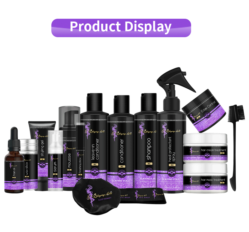 SLAYING LOLLI private label add shine strong freeze holding spray for defining curls and reduces frizz