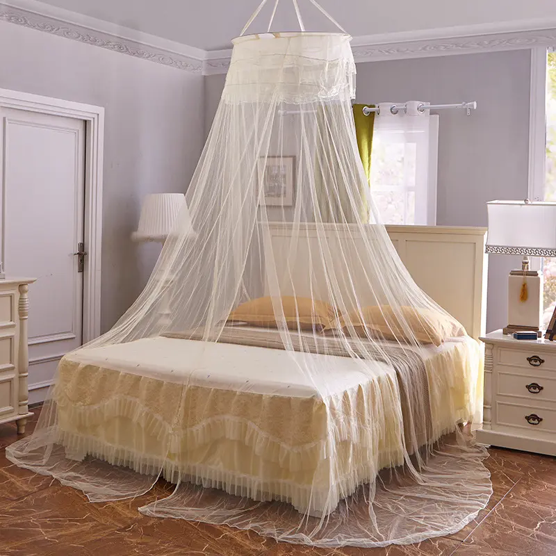 B1701 2022Hot Sale Gauze Mosquito Curtain Home Bedroom Decoration Round Lace Bed Canopy Netting Curtain Dome Mosquito Net