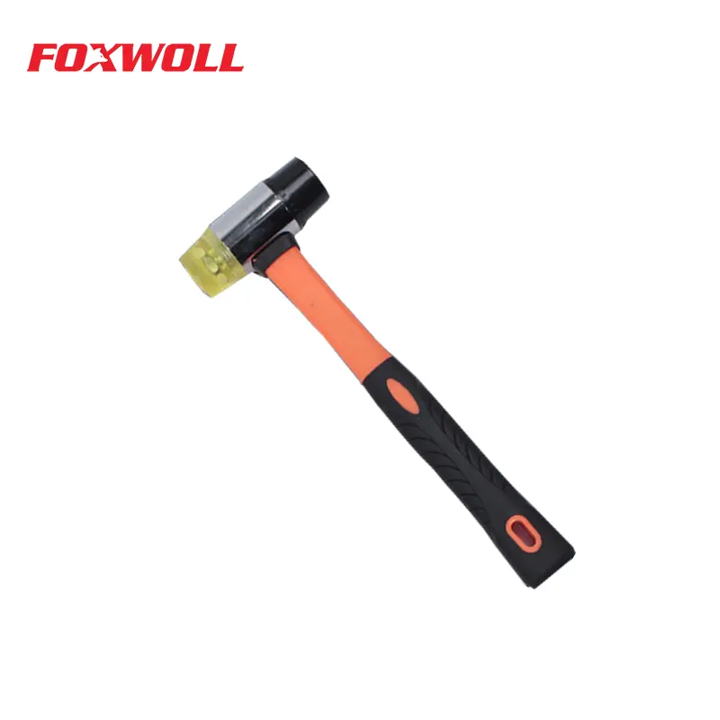 6 Oz Rubber Mallet Double-Faced Soft Hammer with Fiberglass Handle