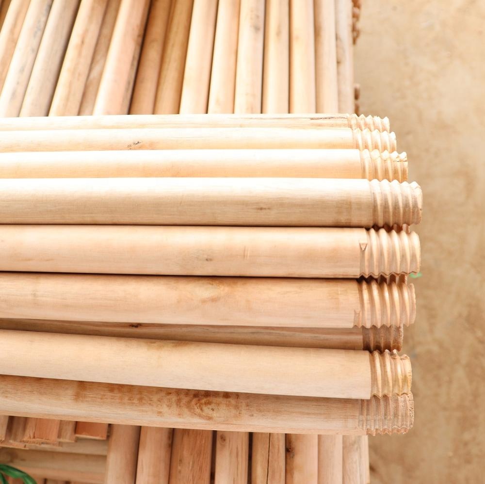 Eucalyptus Wood Material Natural Rounded Wooden Broom Handles