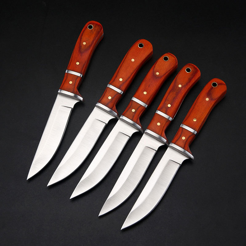 Wholesale Hunting Knife pocket knife wood handle Survival Tactical Pocket Knives Short Handle Bbq Tools