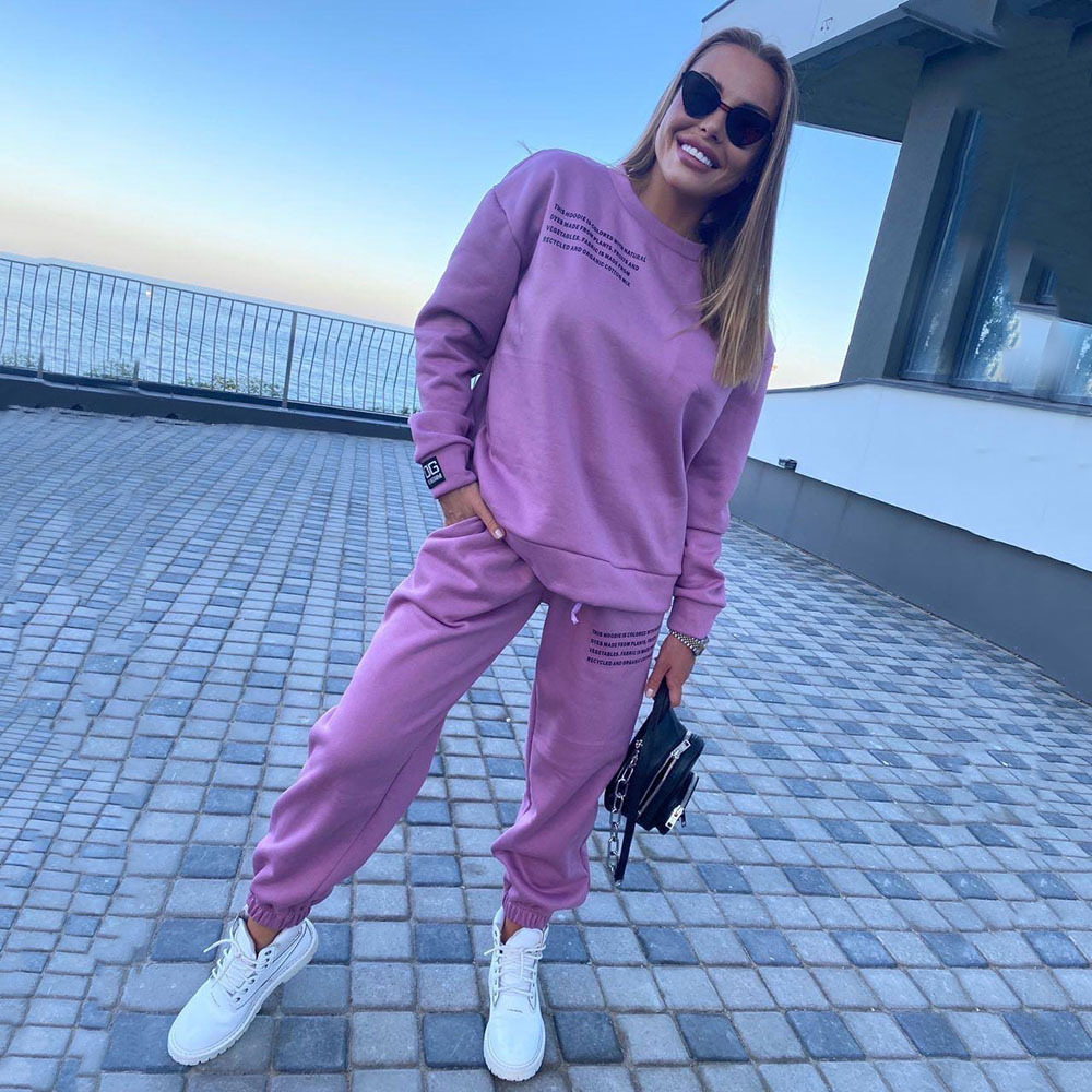 New Autumn Winter Workout Casual Clothes Hoodies And Sweat Pants Set Women Hoodies Sets