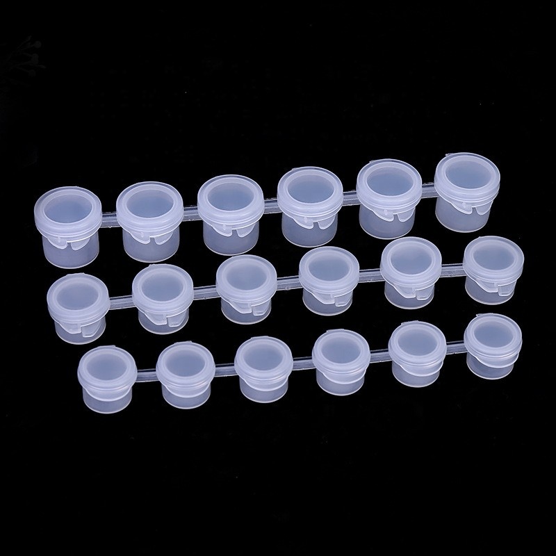 2ML 3ML 5ML 6Pcs/Strip Empty Paint Strips Mini Empty Paint Pigment Pots Paint Cup Pots for Classrooms Schools Painting Art
