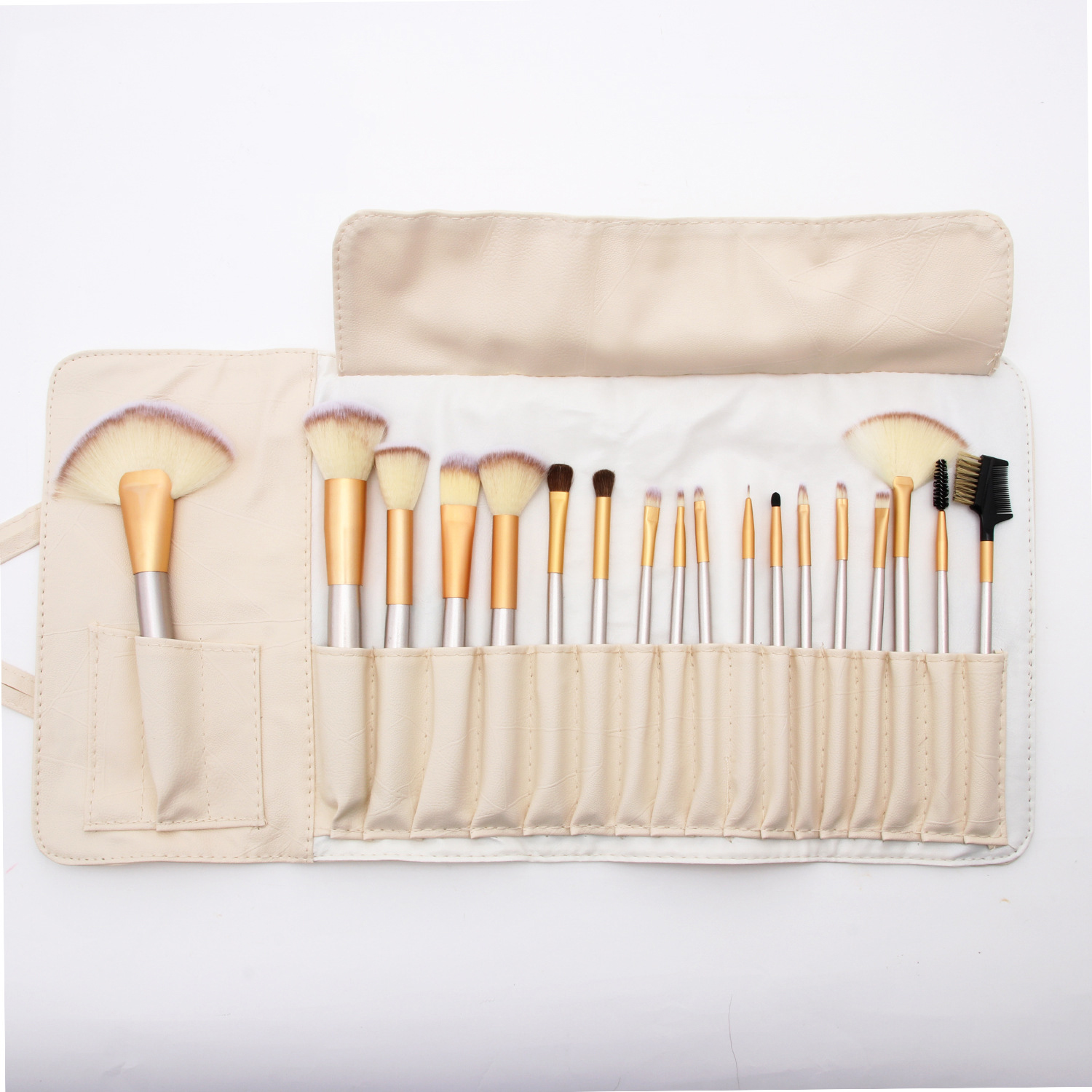 High Quality Professional Luxury Flat Make Up Brush Private Label Custom Other Silver Vegan Makeup Brush Set