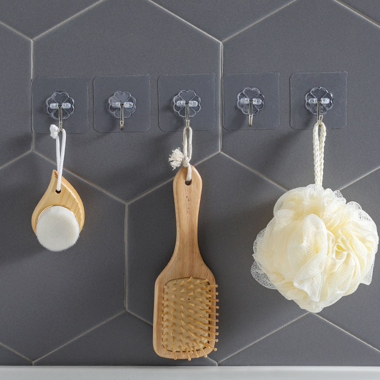 Strong Transparent Hook Adhesive Sticker Wall Hook Load-bearing Sucker Kitchen Traceless Sticker